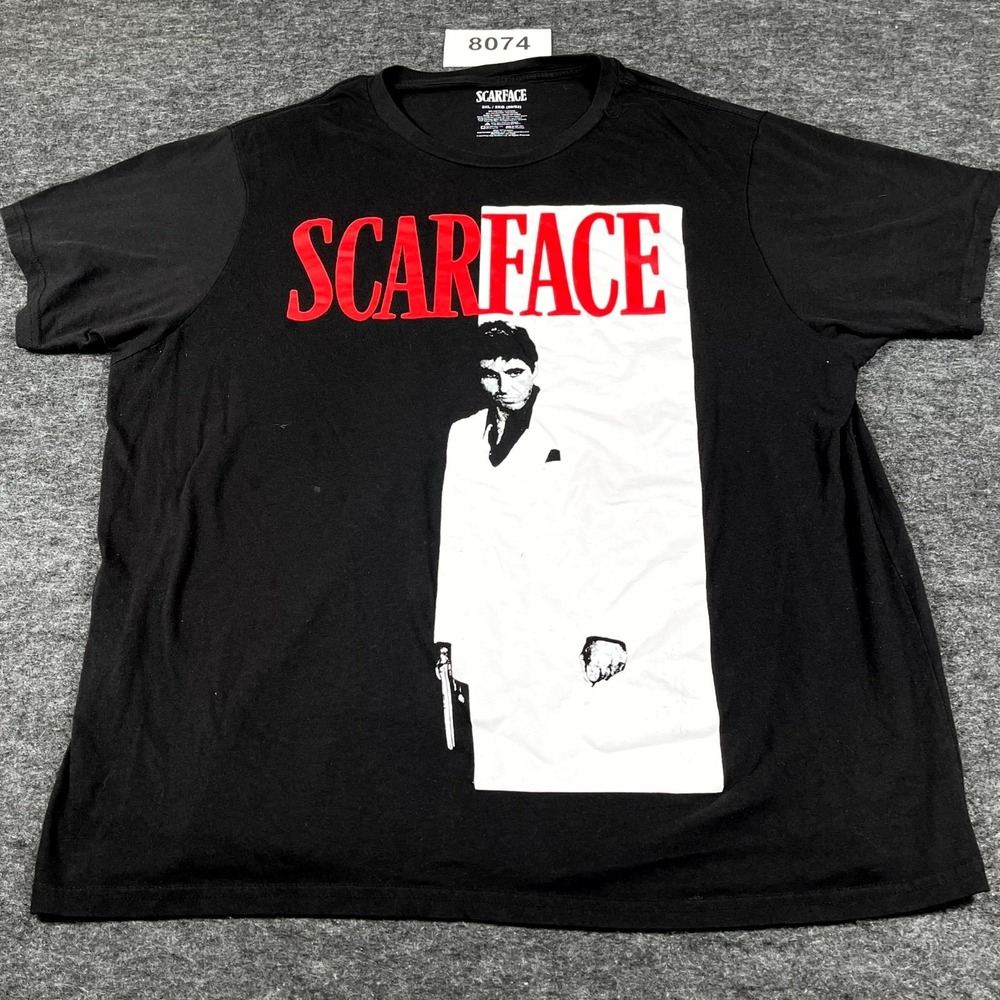 Scarface T Shirt Mens 2XL Black Tony Montana Graphic Print Cotton Crew Neck
